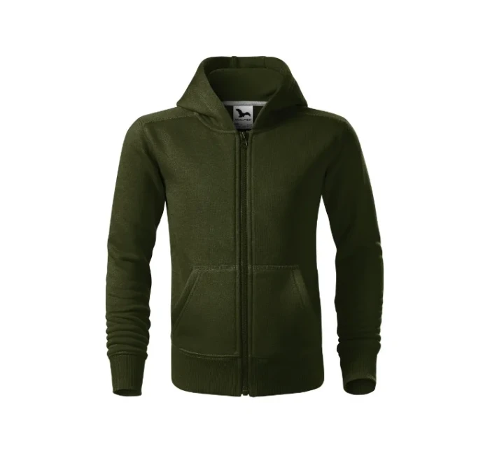 Trendy mikina na zips pre deti vojenská