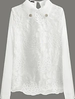 Elegantná blúzka vo farbe ecru s golierom (8521/1)