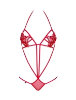 Dámské erotické body Luiza teddy red - OBSESSIVE Dámské erotické body Luiza teddy red - OBSESSIVE