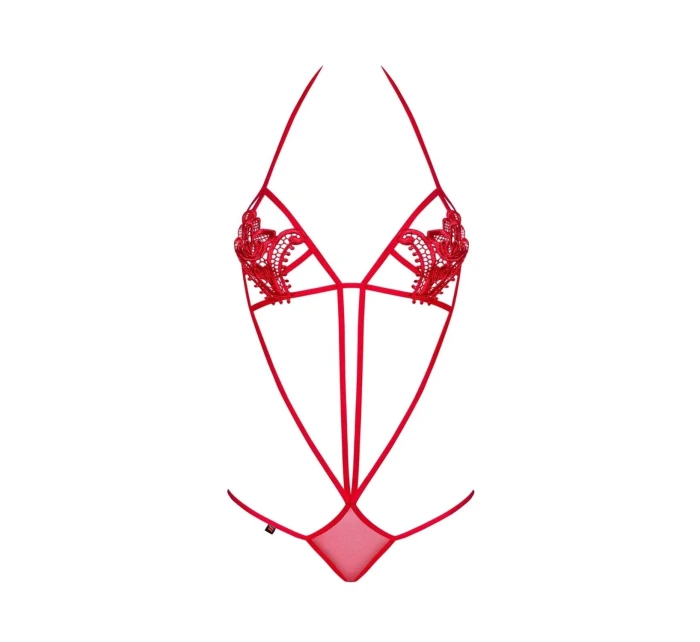 Dámské erotické body Luiza teddy red - OBSESSIVE Dámské erotické body Luiza teddy red - OBSESSIVE