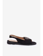 Dámské Sandály S Ozdobným  Černé model 21691532 - S.Barski