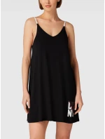 Dámska krátka nočná košeľa s ramienkami YI2222635 001 čierna - DKNY