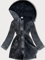 Čierna džínsová bunda s kapucňou (POP7015-K) - Seven