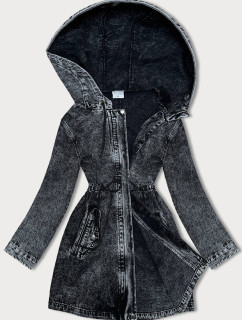 Čierna džínsová bunda s kapucňou (POP7015-K) - Seven