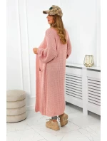Sveter dlhý kardigán púdrovo ružový Sveter dlhý kardigán púdrovo ružový