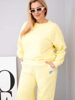 Dámsky bavlnený set s voľnou mikinou a širokými nohavicami v nadmernej veľkosti