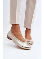 Kožené baleríny Zlaté model 21646187 - Zazoo