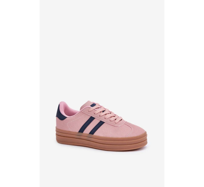 Dámské Tenisky Na Platformě Růžové model 21680443 - Boto Dámské Tenisky Na Platformě Růžové model 21680443 - Boto