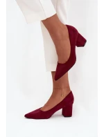 Czółenka Damskie Ze Szpiczastymi Noskami Na Słupku Bordowe Pavira Czółenka Damskie Ze Szpiczastymi Noskami Na Słupku Bordowe Pavira