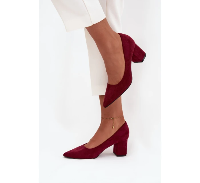 Czółenka Damskie Ze Szpiczastymi Noskami Na Słupku Bordowe Pavira Czółenka Damskie Ze Szpiczastymi Noskami Na Słupku Bordowe Pavira