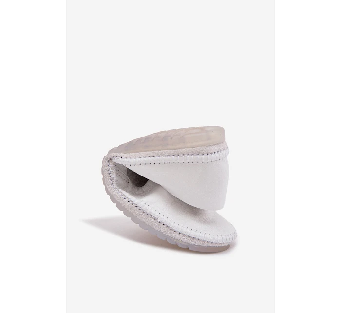 Dámské kožené baleríny model 22100748 Bílá - Maciejka