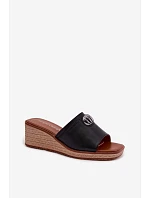 Dámské pantofle na platformě s   Černé model 22101421 - SERGIO LEONE