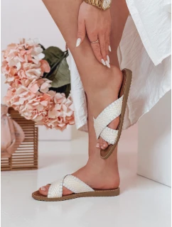 Dámske slamené žabky SOLINIA white FashionStreet ZY0925