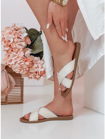 Dámske slamené žabky SOLINIA white FashionStreet ZY0925