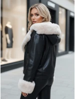 Dámská kožená bunda ramones s kožešinou černá Dstreet model 21995170 - FashionStreet