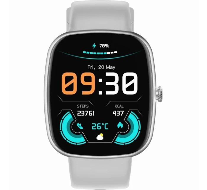 Dámske inteligentné hodinky GRAVITY GT18-5 Black Silicone Strap + Grey Strap Dámske inteligentné hodinky GRAVITY GT18-5 Black Silicone Strap + Grey Strap