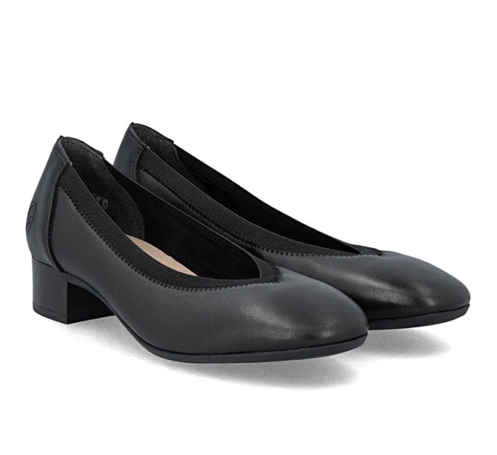 Dámské kožené lodičky na nízkém podpatku černé model 21906644 - Rieker