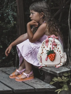 Dětské sandálky na suchý zip  Oranžové model 21662007 - Zaxy