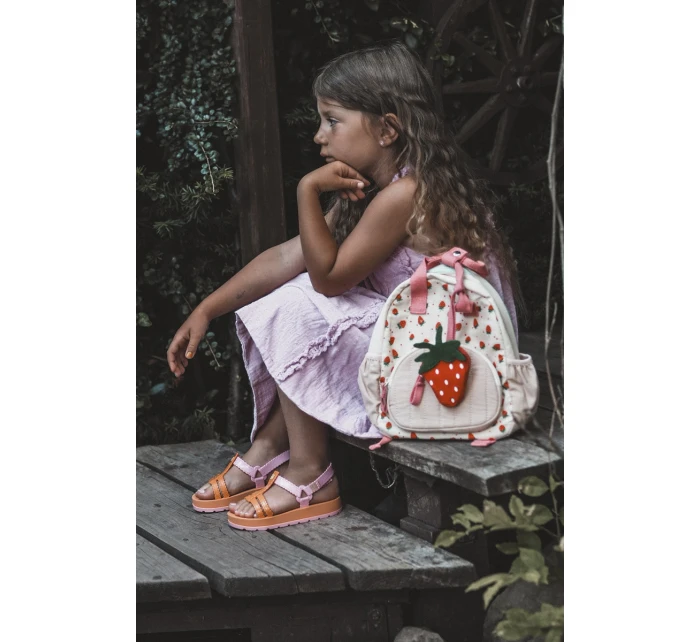 Dziecięce Pachnące Sandałki Na Rzep ZAXY LL385026 Pomarańczowe