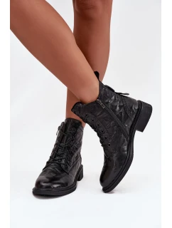 Botki Damskie Z Naturalnej Skóry Ocieplane Artiker 57C1006 Czarne