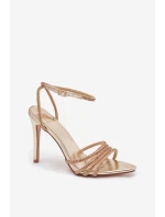 model 21788251 zlaté sandály na podpatku s krystaly - Boto model 21788251 zlaté sandály na podpatku s krystaly - Boto
