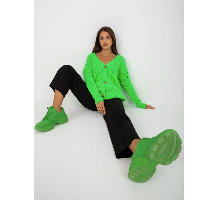 Dámsky sveter LC SW 8036 fluo zelený Dámsky sveter LC SW 8036 fluo zelený