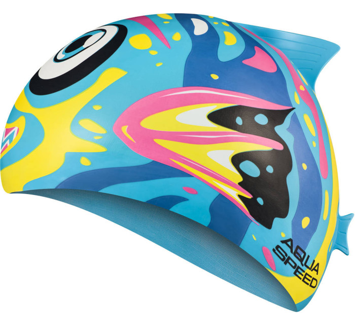 AQUA SPEED Plavecké čiapky ZOO Fish Blue/Navy Blue/Yellow/Pink