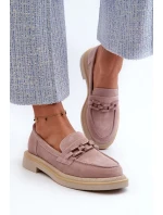 Dámske semišové mokasíny na podpätku so zdobením D&A Dirty Pink Dámske semišové mokasíny na podpätku so zdobením D&A Dirty Pink