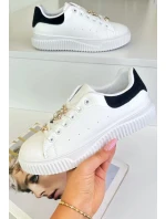 Nízke tenisky z eko kože s odznakmi bielo-čierne Cillione Nízke tenisky z eko kože s odznakmi bielo-čierne Cillione