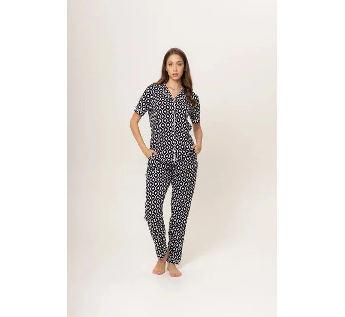 Dámské pyžamo model 19001965 černobílé - Karol Dámské pyžamo model 19001965 černobílé - Karol