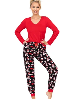 Dámske pyžamo Santi long red - Donna
