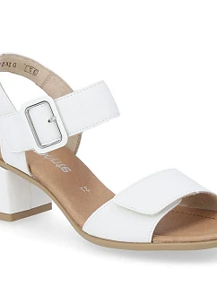 Dámske kožené sandále Remonte by Rieker D1K51-80 v bielej farbe