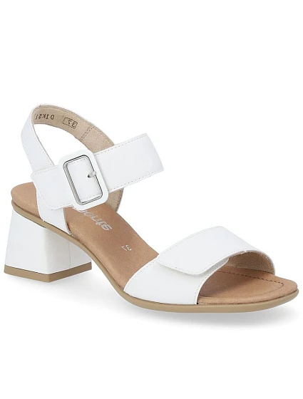 Dámske kožené sandále Remonte by Rieker D1K51-80 v bielej farbe