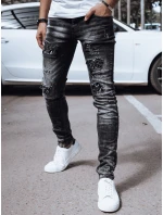 Pánske čierne džínsové nohavice FashionStreet UX4328