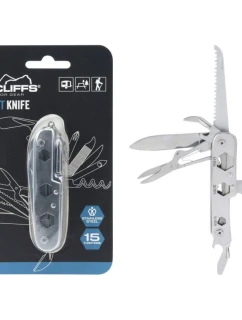 SADA NA PREŽITIE TURISTICKÝ VRECKOVÝ NÔŽ 15IN1 STRIEBORNÝ