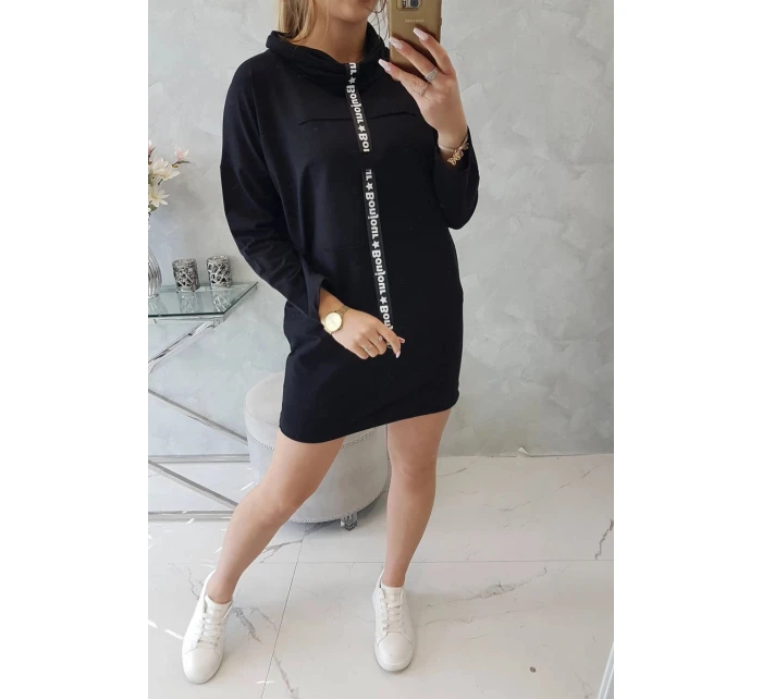 Šaty s kravatou čierne