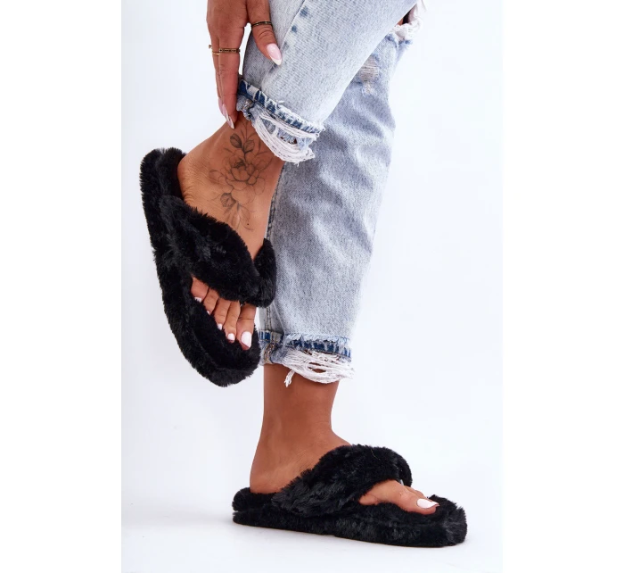 Dámské kožené pantofle černé model 21628743 - Boto