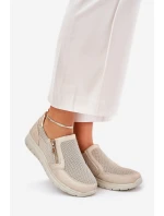 Półbuty Damskie Na Platformie Z Zamkiem Złote Leanae Półbuty Damskie Na Platformie Z Zamkiem Złote Leanae