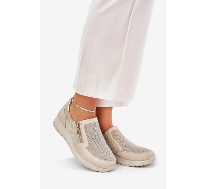 Półbuty Damskie Na Platformie Z Zamkiem Złote Leanae Półbuty Damskie Na Platformie Z Zamkiem Złote Leanae