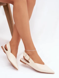 Lakované baleríny s přezkou béžové model 21834853 - Boto