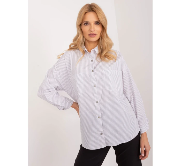 Koszula BP KS model 19688874 biało szary - FPrice Koszula BP KS model 19688874 biało szary - FPrice