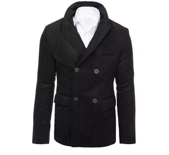 Pánsky čierny kabát Dstreet CX0433