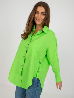Svetlozelené tričko na zips s vreckom