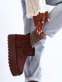 Hnedé semišové topánky na platforme Corcoran