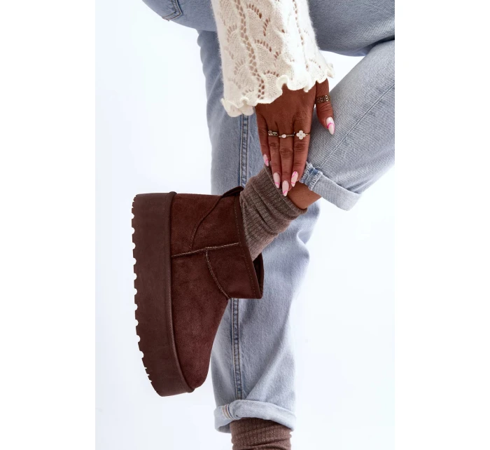 Hnedé semišové topánky na platforme Corcoran