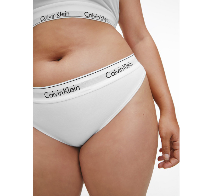 Dámske tangá Plus Size Thong Modern Cotton 000QF5117E100 biela - Calvin Klein