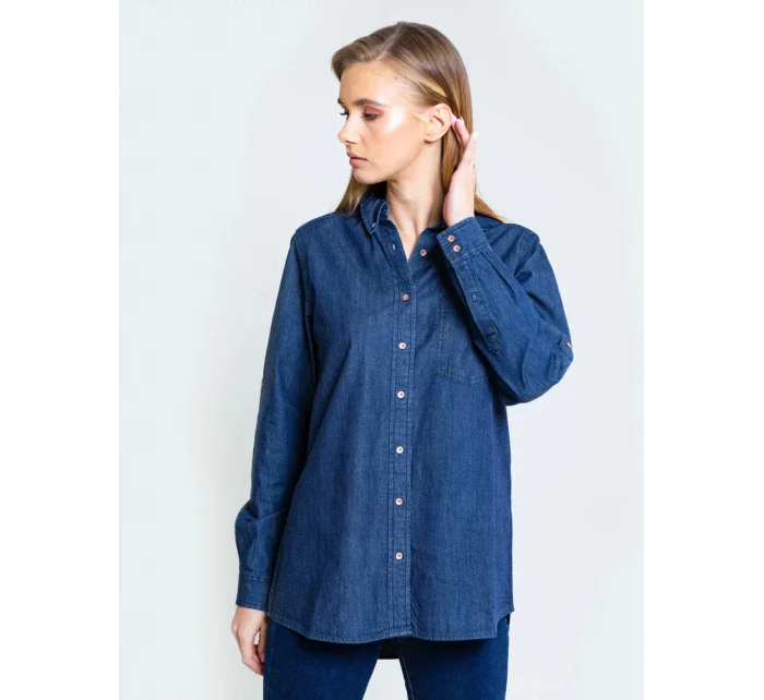 Big Star Košeľa s dlhým rukávom 145676 Dark Jeans-603