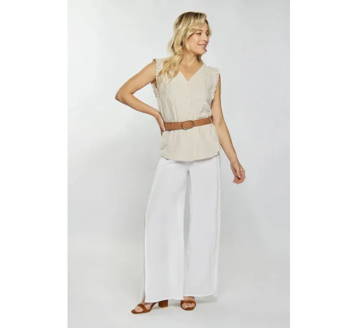 Dámska Mušelínová blúzka Béžová - Monnari