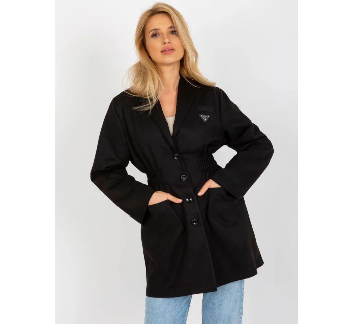 Černý tenký dámský kabát sako model 20840805 - Factory Price