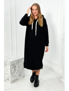 Dlhé šaty s kapucňou čierny
